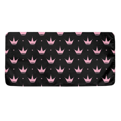 Pink Crown Pattern Print Towel