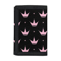 Pink Crown Pattern Print Trifold Wallet