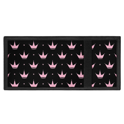 Pink Crown Pattern Print Trifold Wallet