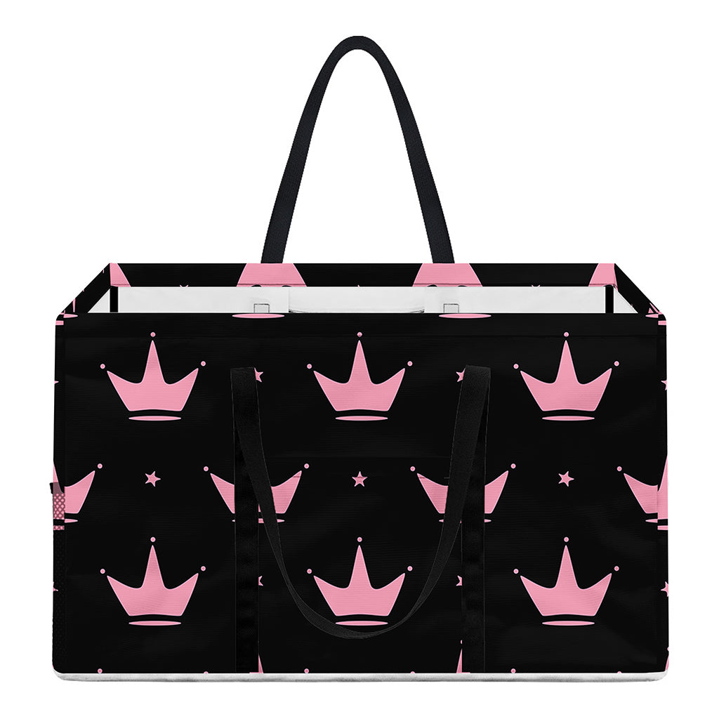 Pink Crown Pattern Print Utility Tote Bag