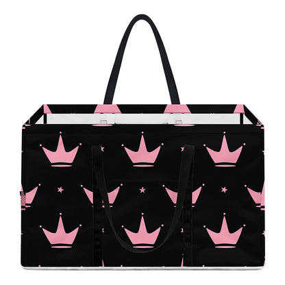 Pink Crown Pattern Print Utility Tote Bag