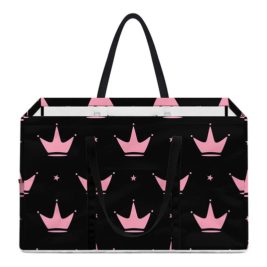 Pink Crown Pattern Print Utility Tote Bag