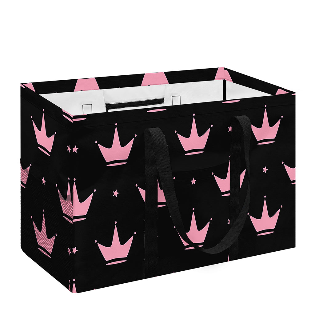 Pink Crown Pattern Print Utility Tote Bag