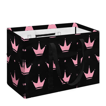 Pink Crown Pattern Print Utility Tote Bag