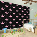 Pink Crown Pattern Print Wall Sticker