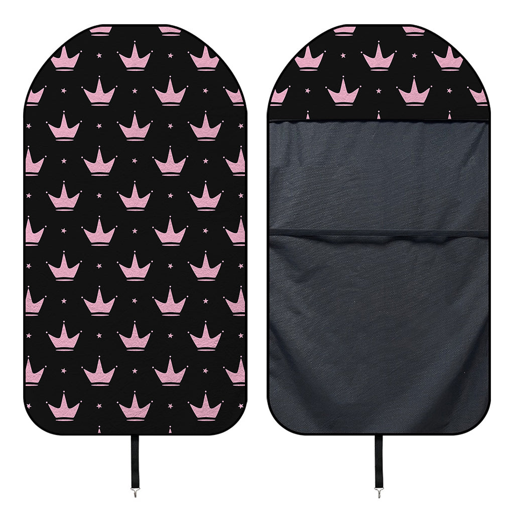 Pink Crown Pattern Print Waterproof Car Seat Cover