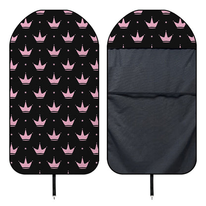Pink Crown Pattern Print Waterproof Car Seat Cover