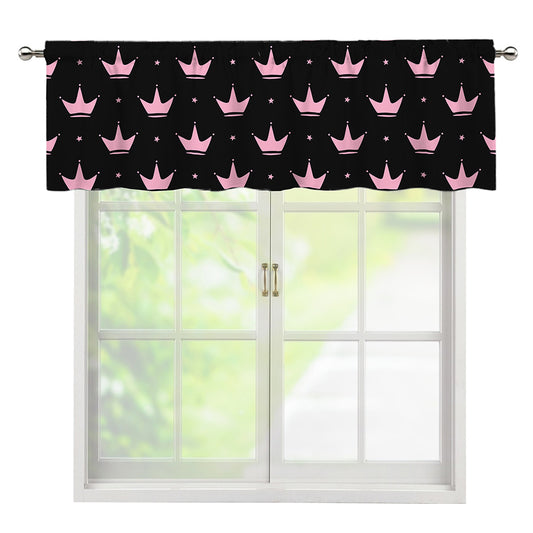 Pink Crown Pattern Print Window Valance
