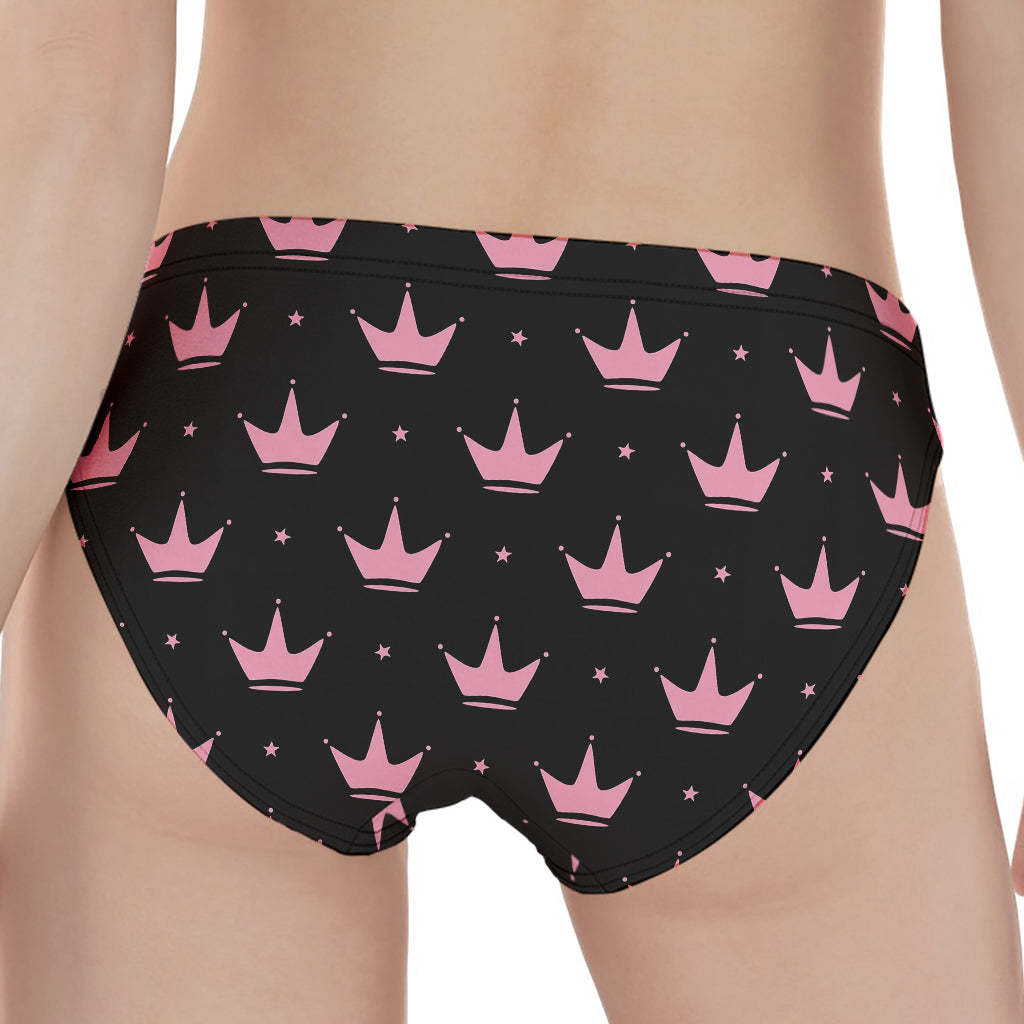 Pink Crown Pattern Print Women's Panties