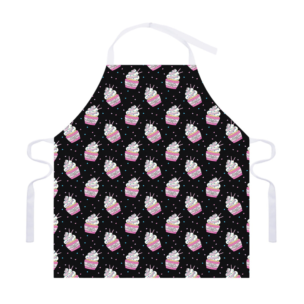 Pink Cupcake Pattern Print Adjustable Apron