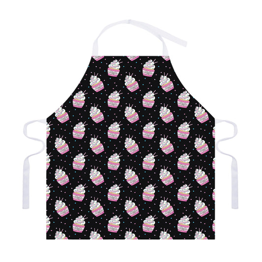 Pink Cupcake Pattern Print Adjustable Apron