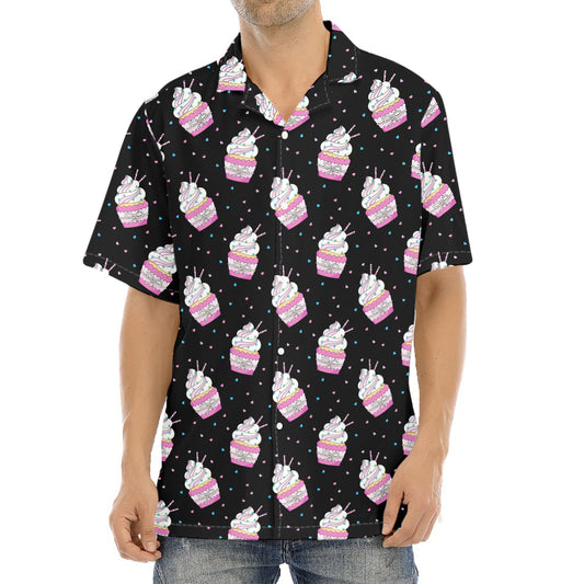 Pink Cupcake Pattern Print Aloha Shirt
