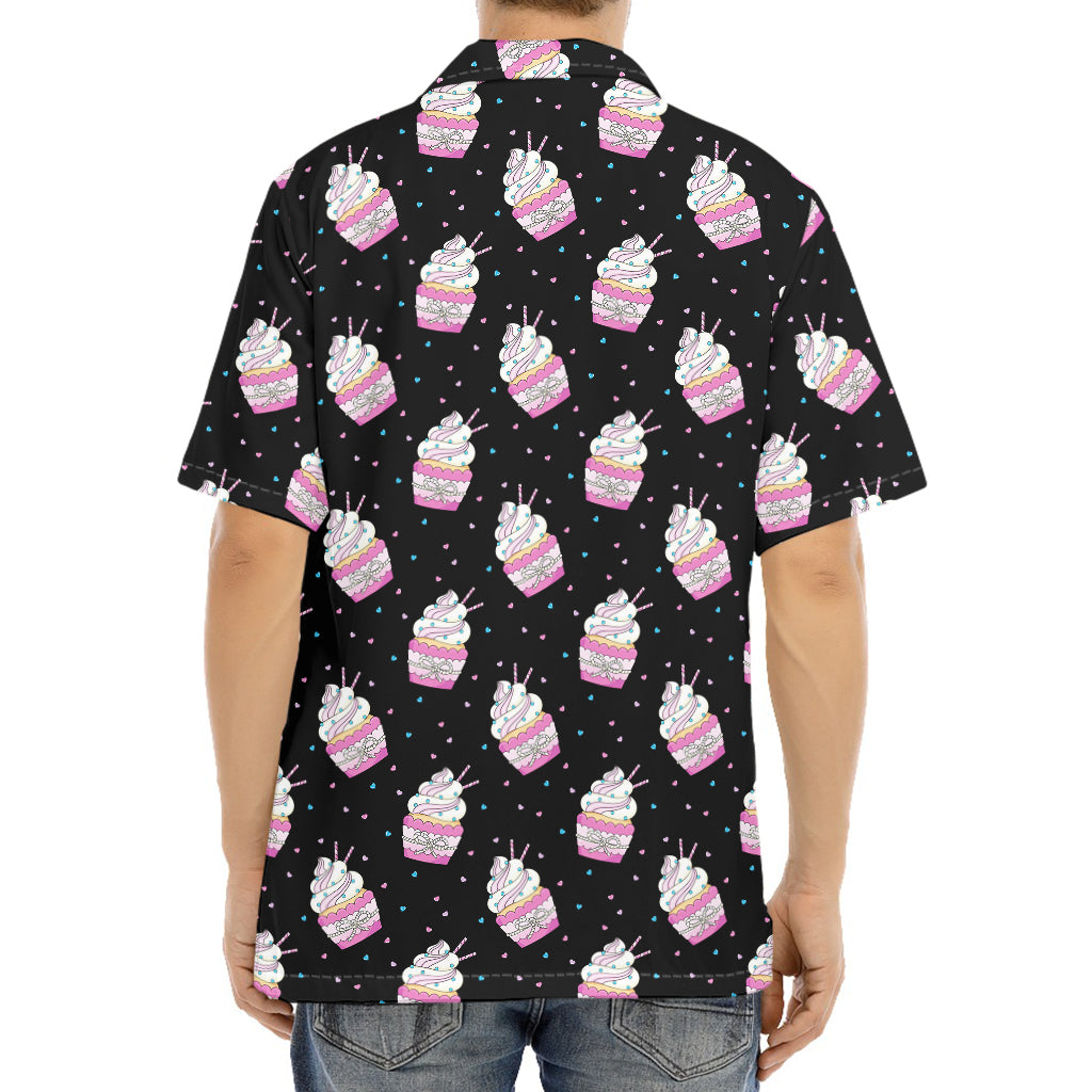 Pink Cupcake Pattern Print Aloha Shirt