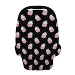 Pink Cupcake Pattern Print Baby Seat Cover