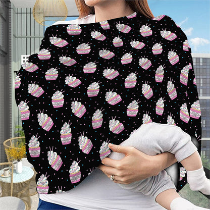Pink Cupcake Pattern Print Baby Seat Cover