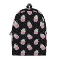 Pink Cupcake Pattern Print School Backpack