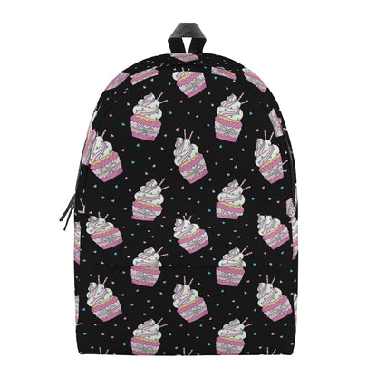 Pink Cupcake Pattern Print Backpack