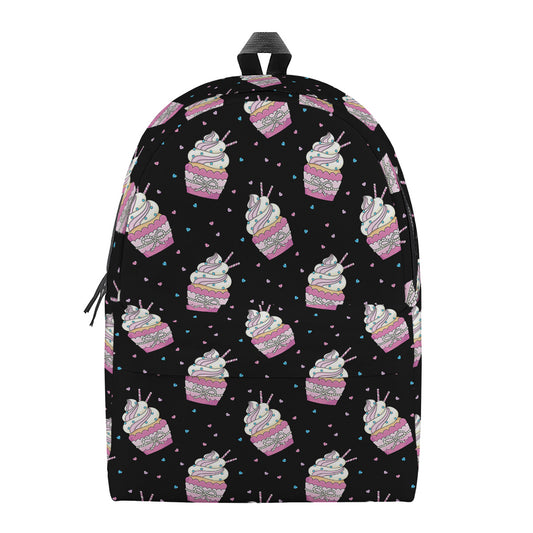 Pink Cupcake Pattern Print Backpack