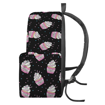 Pink Cupcake Pattern Print Backpack