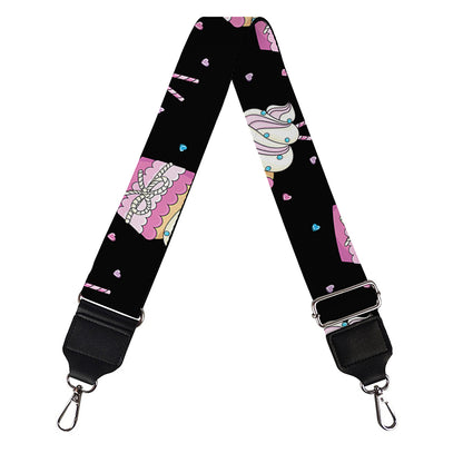 Pink Cupcake Pattern Print Bag Strap