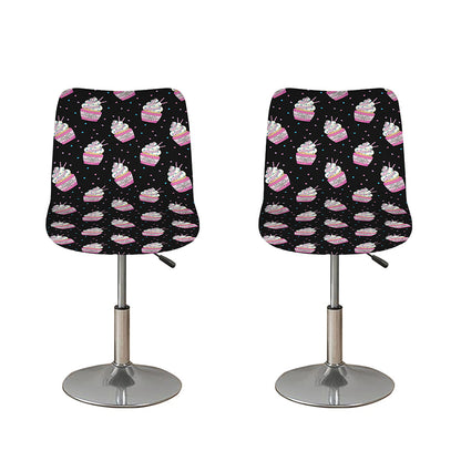 Pink Cupcake Pattern Print Bar Stool Covers