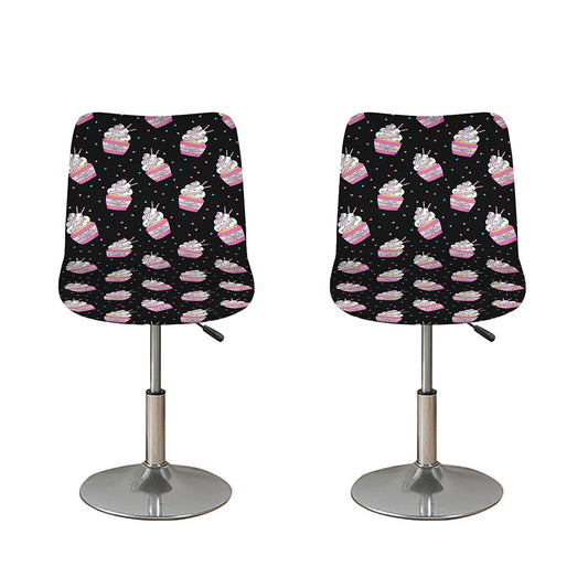 Pink Cupcake Pattern Print Bar Stool Covers