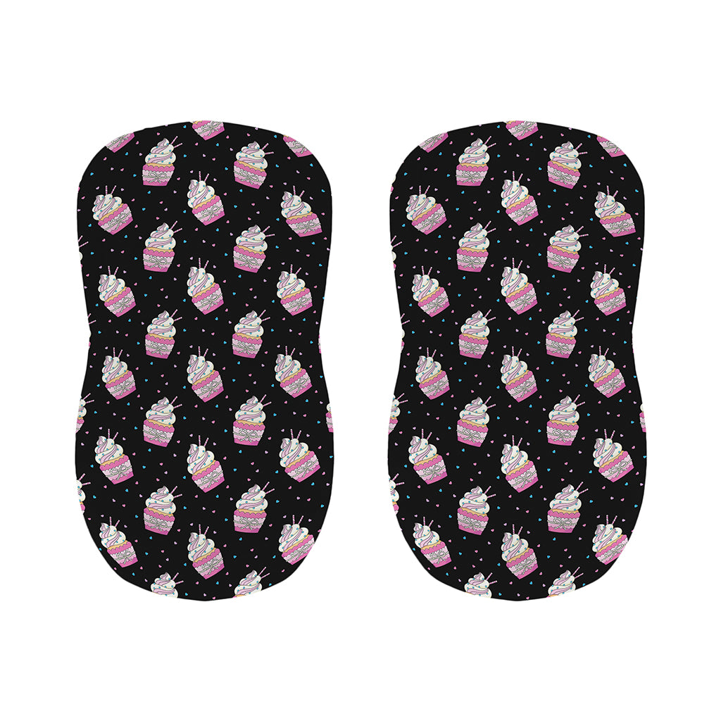 Pink Cupcake Pattern Print Bar Stool Covers