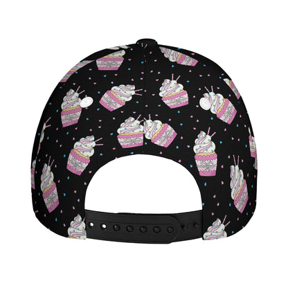 Pink Cupcake Pattern Print Baseball Cap