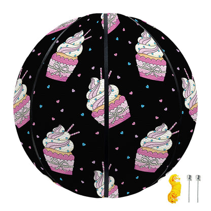 Pink Cupcake Pattern Print Basketball