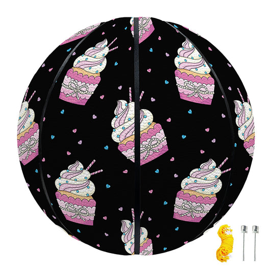Pink Cupcake Pattern Print Basketball