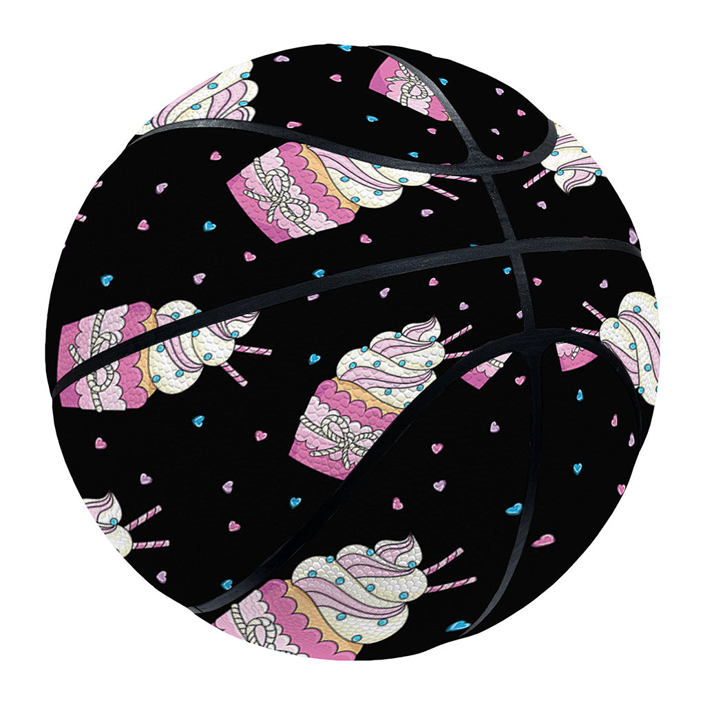 Pink Cupcake Pattern Print Basketball