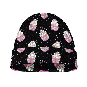 Pink Cupcake Pattern Print Beanie