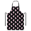 Pink Cupcake Pattern Print Bib Apron With Pocket