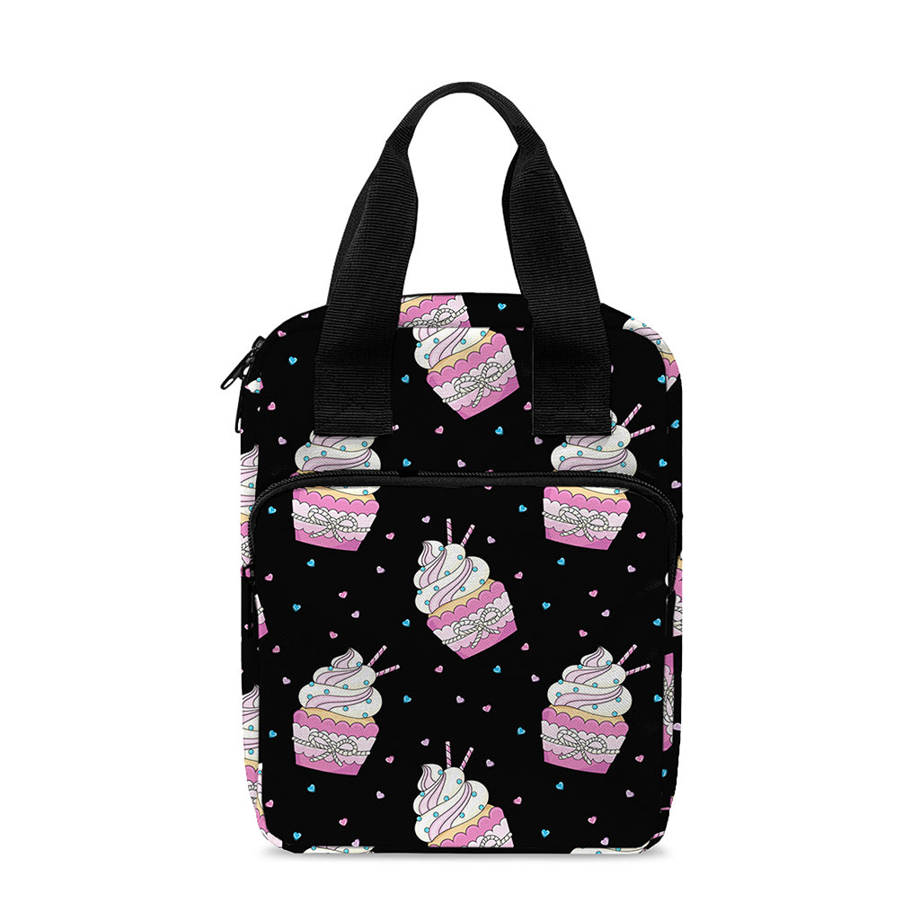 Pink Cupcake Pattern Print Bible Tote Bag