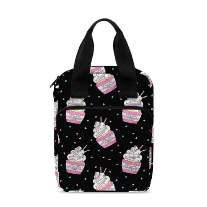 Pink Cupcake Pattern Print Bible Tote Bag