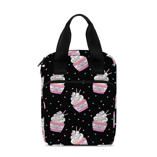Pink Cupcake Pattern Print Bible Tote Bag