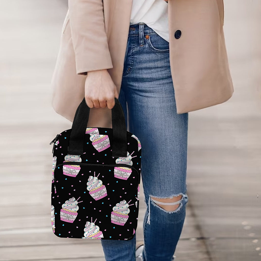 Pink Cupcake Pattern Print Bible Tote Bag