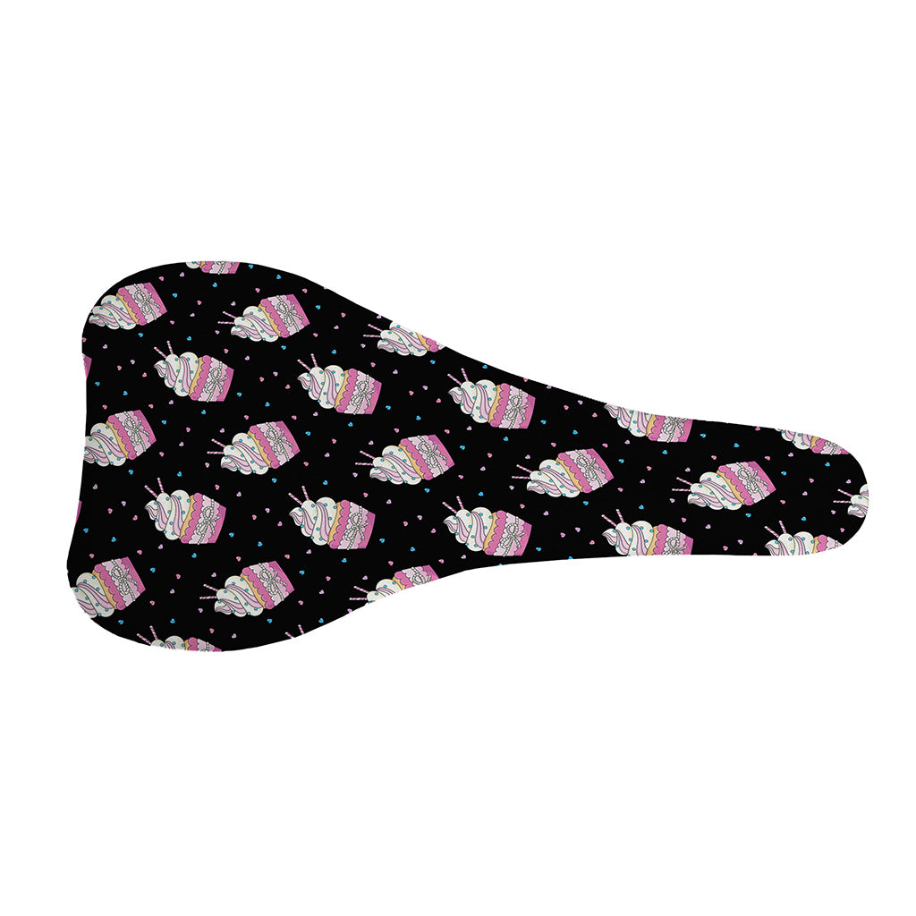 Pink Cupcake Pattern Print Bicycle Seat Cover