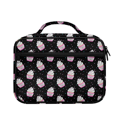 Pink Cupcake Pattern Print Briefcase Bible Bag