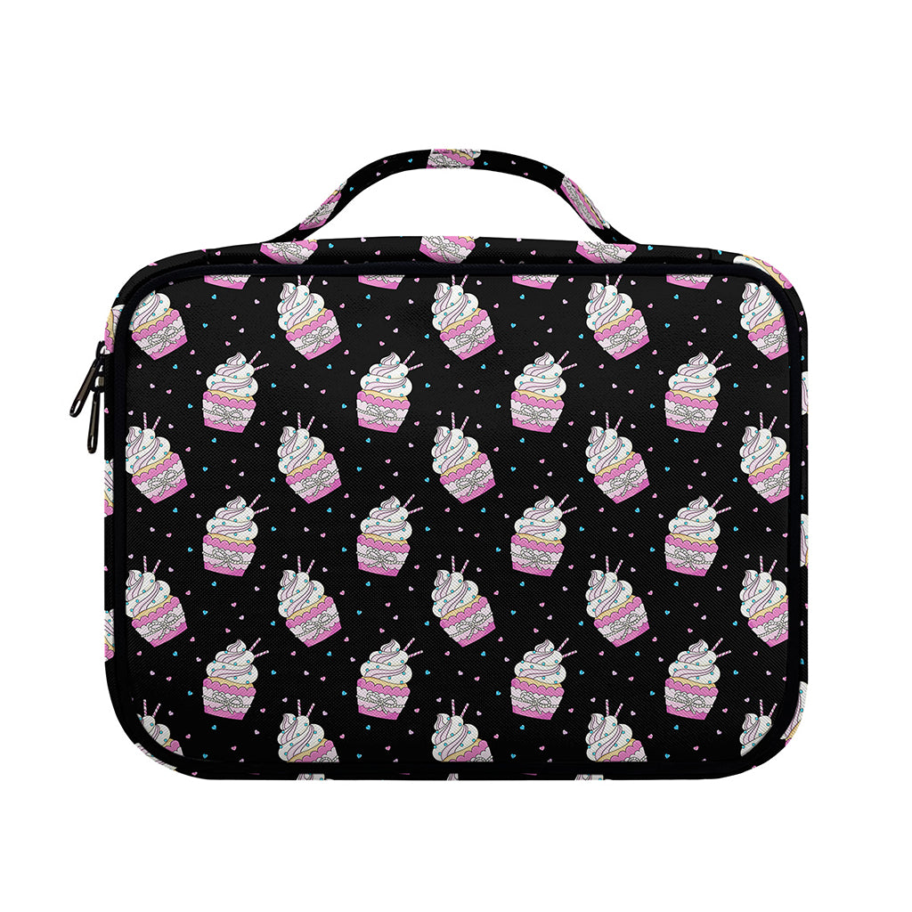 Pink Cupcake Pattern Print Briefcase Bible Bag