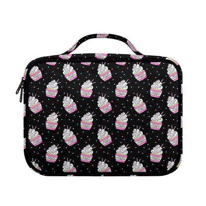 Pink Cupcake Pattern Print Briefcase Bible Bag