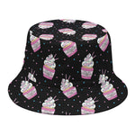 Pink Cupcake Pattern Print Bucket Hat
