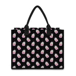 Pink Cupcake Pattern Print Canvas Tote Bag