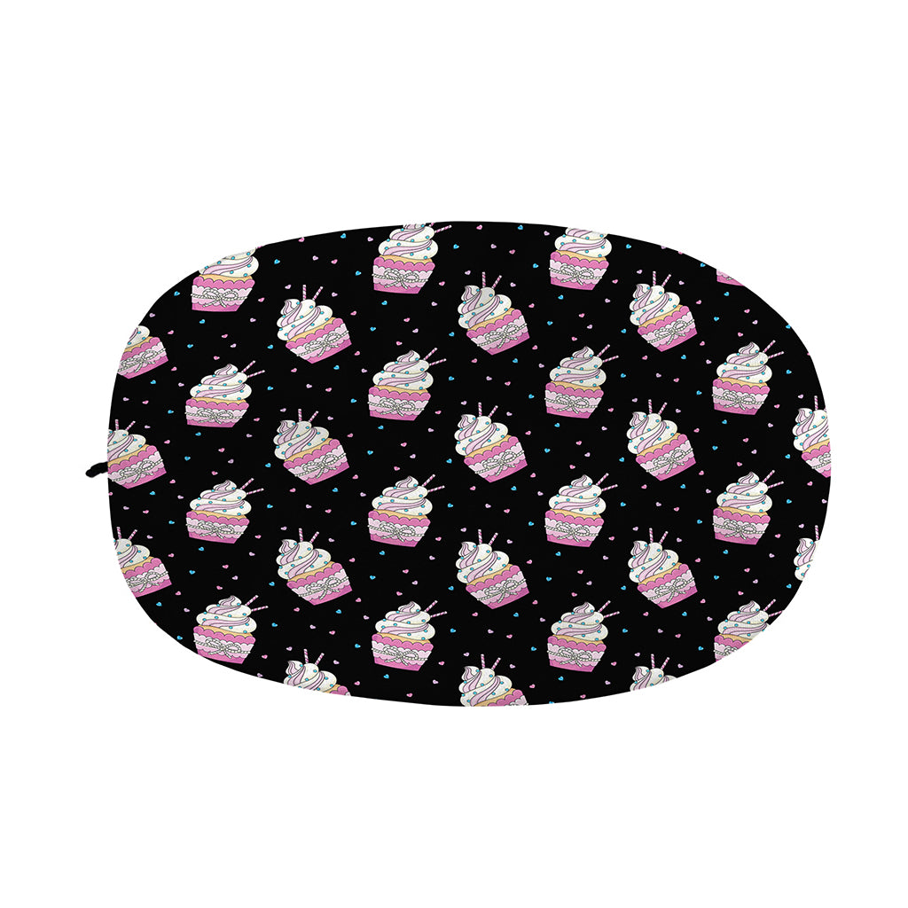 Pink Cupcake Pattern Print Car Side Mirror Covers