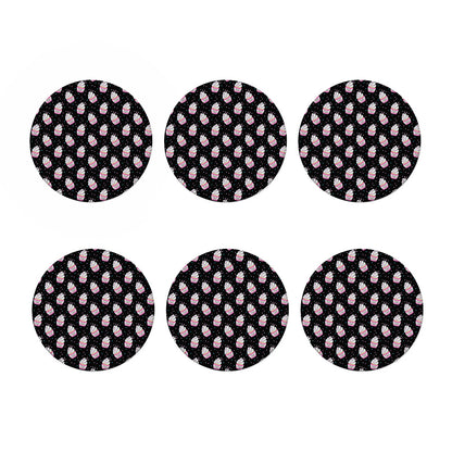 Pink Cupcake Pattern Print Coaster Set