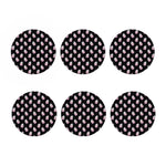 Pink Cupcake Pattern Print Coaster Set