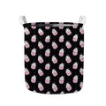 Pink Cupcake Pattern Print Collapsible Laundry Basket