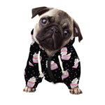 Pink Cupcake Pattern Print Dog Zip Up Hoodie