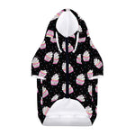 Pink Cupcake Pattern Print Dog Zip Up Hoodie