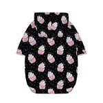 Pink Cupcake Pattern Print Dog Zip Up Hoodie